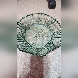 Vintage Federal Pioneer pattern fruit bowl with crimped edges 11.4" wide